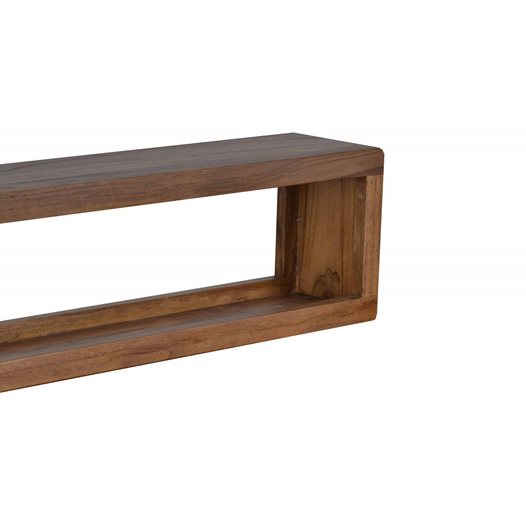 Wandregal Tamesi Modern Teak Dunkelbraun