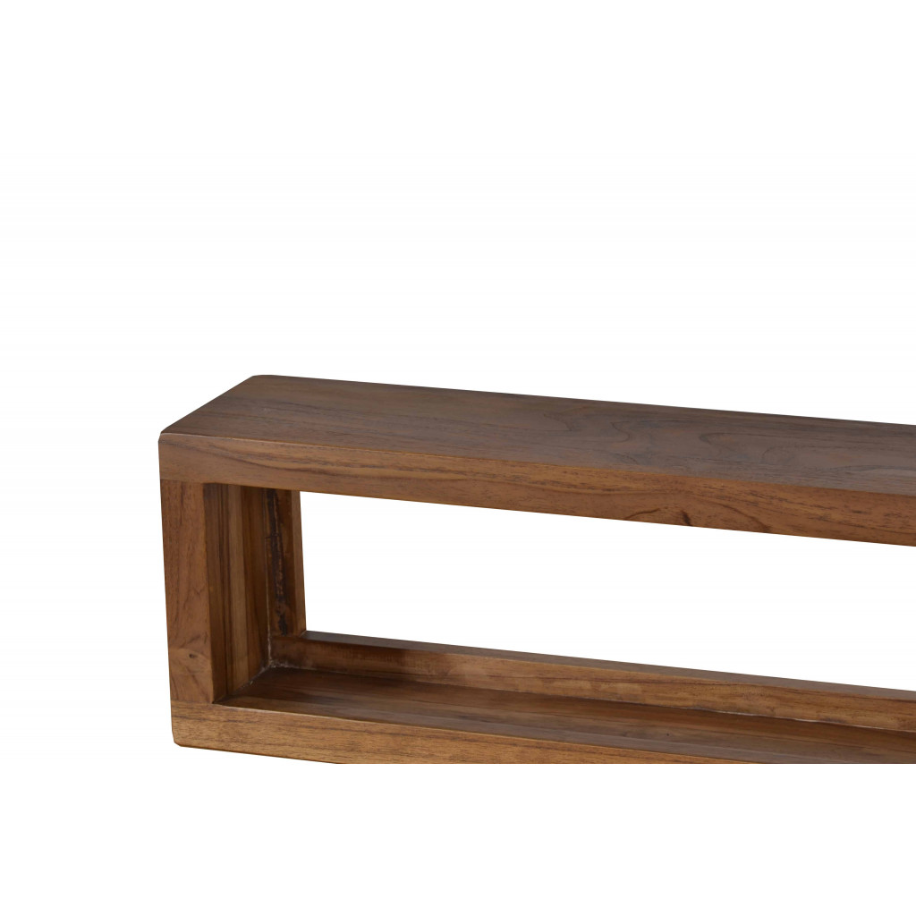 Wandregal Tamesi Modern Teak Dunkelbraun
