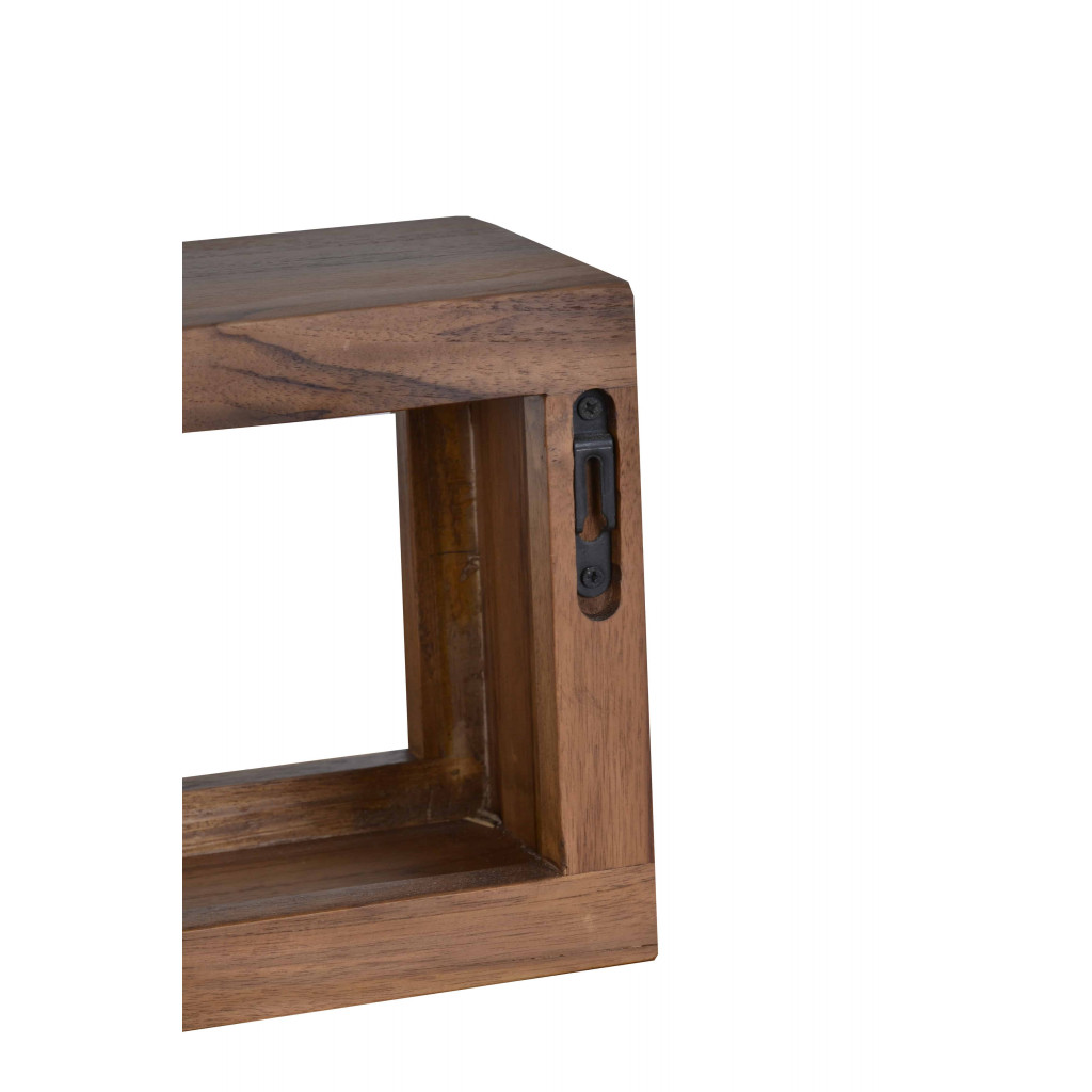 Wandregal Tamesi Modern Teak Dunkelbraun