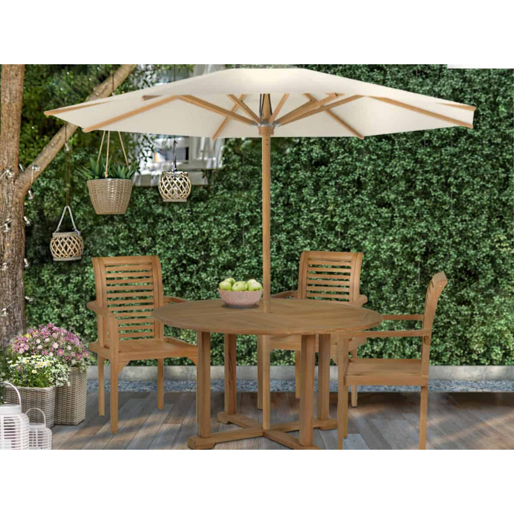 Gartenstuhl  Gartenmöbel Outdoor Modern Massivholz Teak Honig