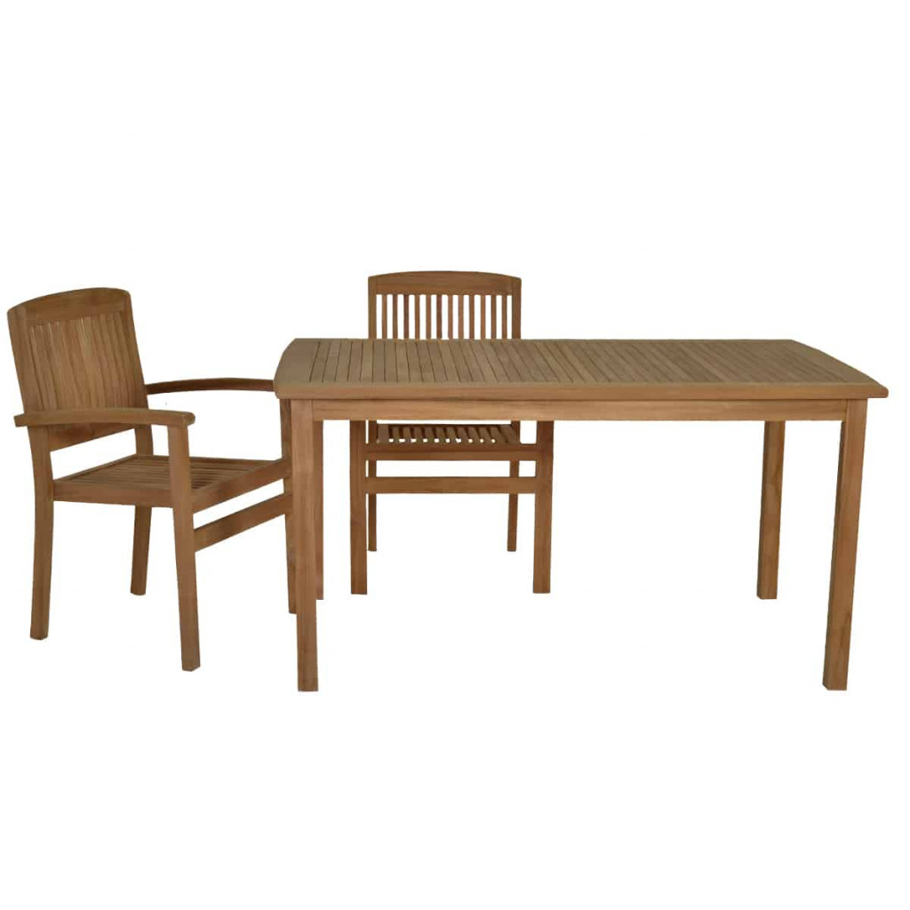 Gartentisch  Gartenmöbel Outdoor Modern Teak Honig