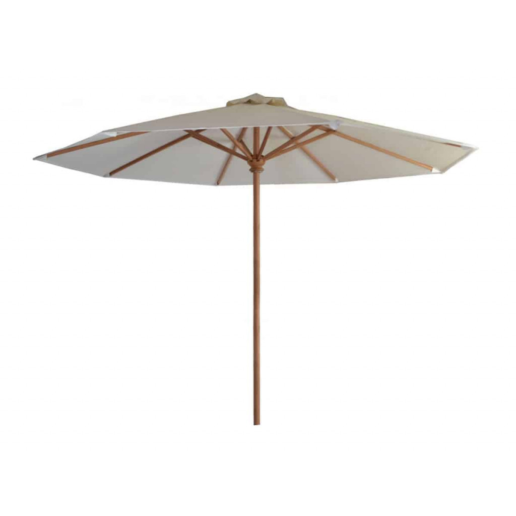 Schirm  Gartenmöbel Outdoor Modern 100% Polyester Massivholz Teak Weiß