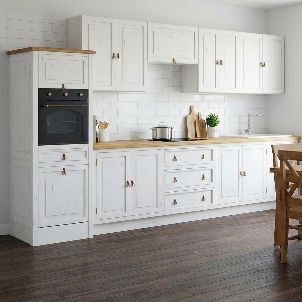 Küchenmodul Mexico Möbel Landhaus Cremeweiß