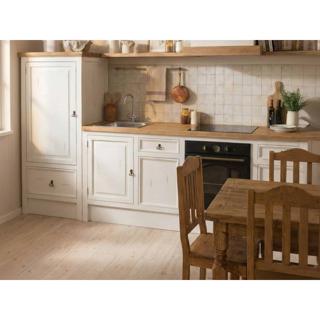 Küchenmodul Mexico Möbel Landhaus Massivholz Pinie Weiß