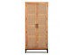 Garderobenschrank  Modern Massivholz Metall Rattan Mango Hellbraun