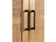 Garderobenschrank  Modern Massivholz Metall Rattan Mango Hellbraun