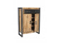Highboard Madras Modern Massivholz Metall Akazie Braun