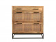 Schuhschrank  Modern Massivholz Metall Rattan Mango Hellbraun