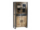 Vitrine Madras Modern Massivholz Metall Akazie Braun