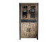Vitrine Madras Modern Massivholz Metall Akazie Braun