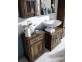 Waschbeckenunterschrank  Shabby Chic Massivholz Recycletes Holz Braun
