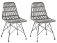 Esszimmerstuhl  Modern Metall Polyrattan Grau
