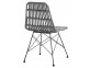 Esszimmerstuhl  Modern Metall Polyrattan Grau
