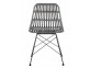 Esszimmerstuhl  Modern Metall Polyrattan Grau