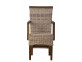 Armlehnstuhl Rattan Landhaus Mahagoni Grau