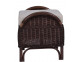 Sitzhocker  Landhaus 100% Baumwolle Massivholz Rattan Mahagoni Braun