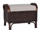 Sitzhocker  Landhaus 100% Baumwolle Massivholz Rattan Mahagoni Braun