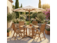 Schirm  Gartenmöbel Outdoor Modern 100% Polyester Massivholz Teak Weiß