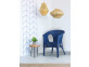 Armlehnstuhl Rattan Landhaus Blau