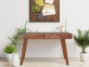 Schreibtisch Tamesi Modern Massivholz Teak Dunkelbraun