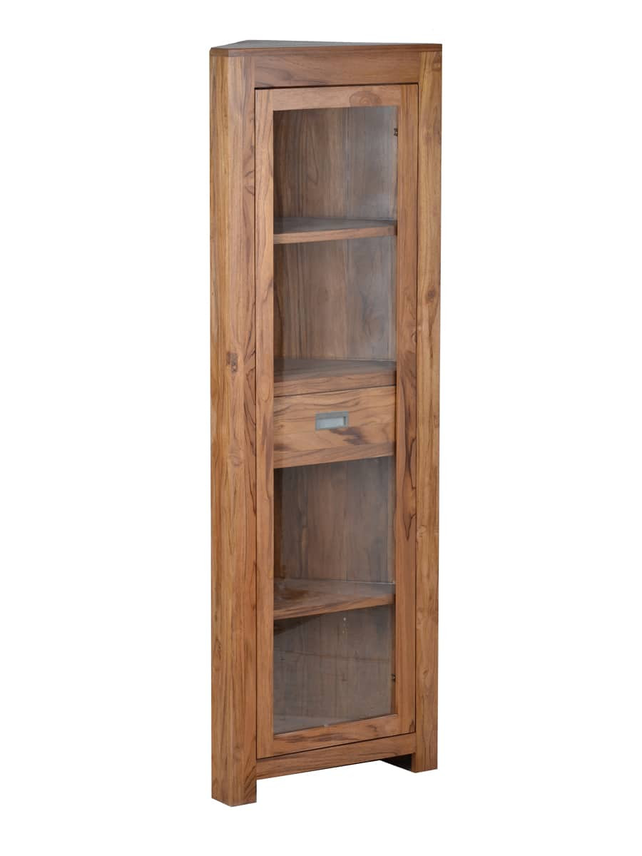 Eckvitrine Masala Modern Teak Braun