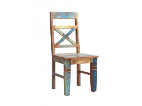 Esszimmerstuhl  Shabby Chic Massivholz Recycletes Holz Braun