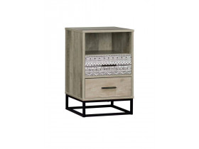 Nachttisch Benton Modern MDF Metall Braun
