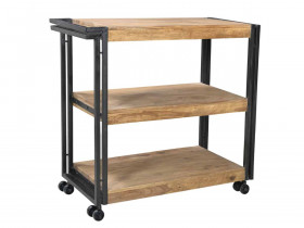 Servierwagen Madras Modern Massivholz Metall Akazie Braun