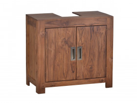 Waschbeckenunterschrank Bhatang Modern Massivholz Teak Braun