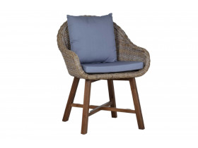 Armlehnstuhl  Modern Mango Kubu-grau