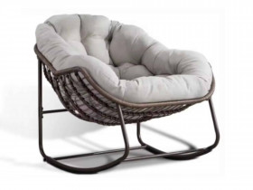 Sessel  Landhaus Metall Rattan Braun