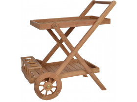 Servierwagen  Gartenmöbel Outdoor Modern Massivholz Teak Honig
