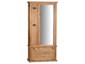 Garderobenschrank Mexico Möbel Landhaus Glas Massivholz Pinie Honig