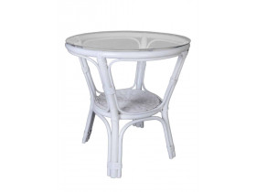 Couchtisch Rattan Landhaus Weiß