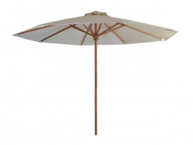 Schirm  Gartenmöbel Outdoor Modern 100% Polyester Massivholz Teak Weiß