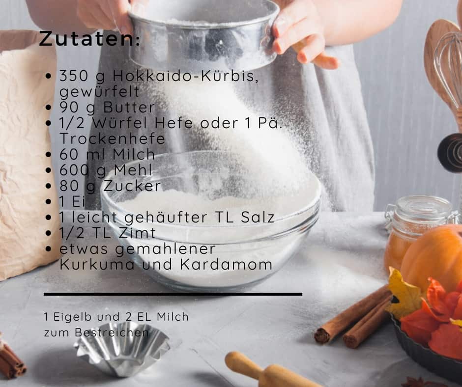 Zutaten Rezept Kürbisbrötchen