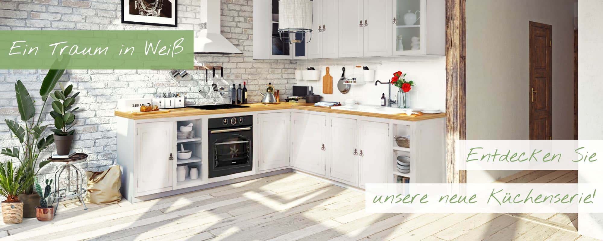 Landhausküche Mexico Old White